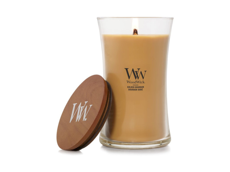 Woodwick Velká vonná svíčka ve skle s dřevěným praskajícím knotem, výběr z vůní, 609,5 g