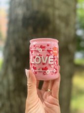 Svíčka Bolsius LOVE sklo, vanilka, 264 g