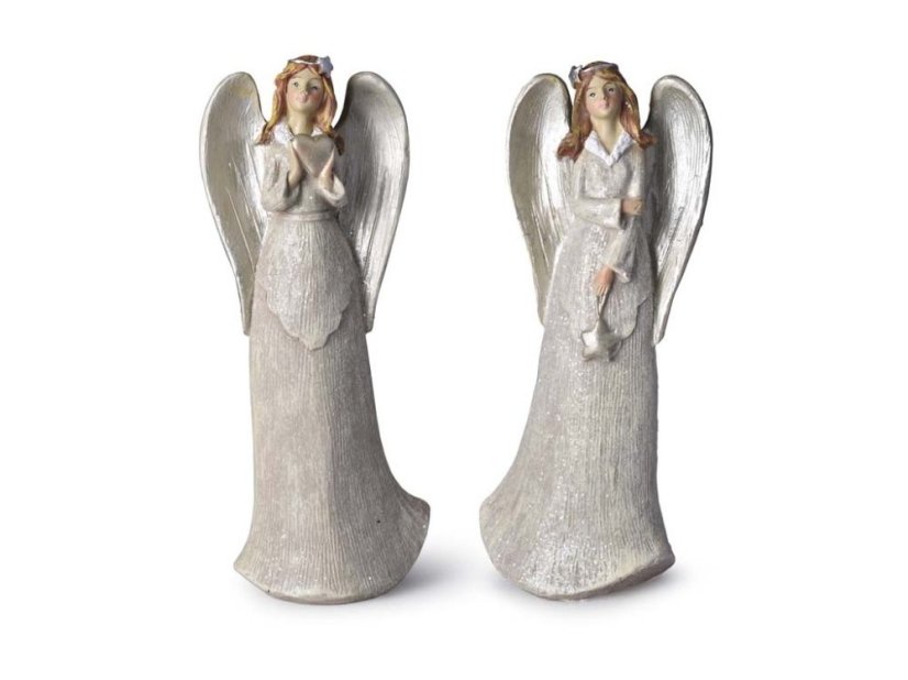 Anděl stojící béžová a zlatá