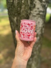 Svíčka Bolsius LOVE sklo, vanilka, 264 g