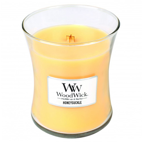 Woodwick Vonná svíčka malá ve skle s dřevěným praskajícím knotem, 89 g - Vůně svíčky: Coastal Sunset