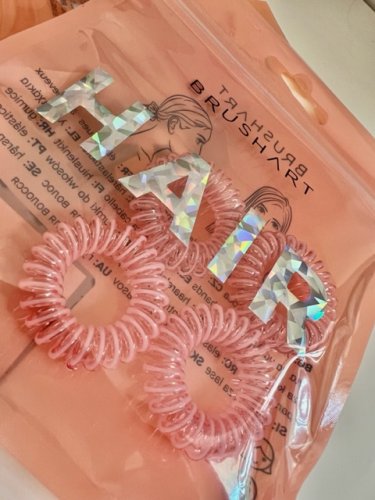 BrushArt Hair Rings, Spirálové gumičky do vlasů, 4 ks - Varianta: Clear Pink